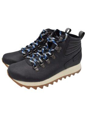 Merrell Womens Size 10 Alpine Black Vegan Leather Mid Lace Up Hiking Boots Shoes